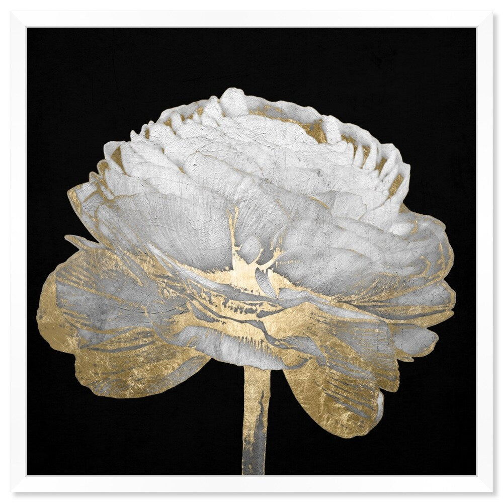 Oliver Gal 'Gold and Light Floral II' Floral Black/ Gold Framed Wall Art Print