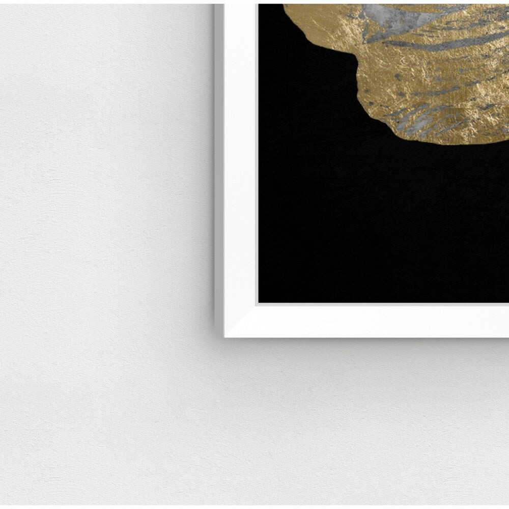 Oliver Gal 'Gold and Light Floral II' Floral Black/ Gold Framed Wall Art Print