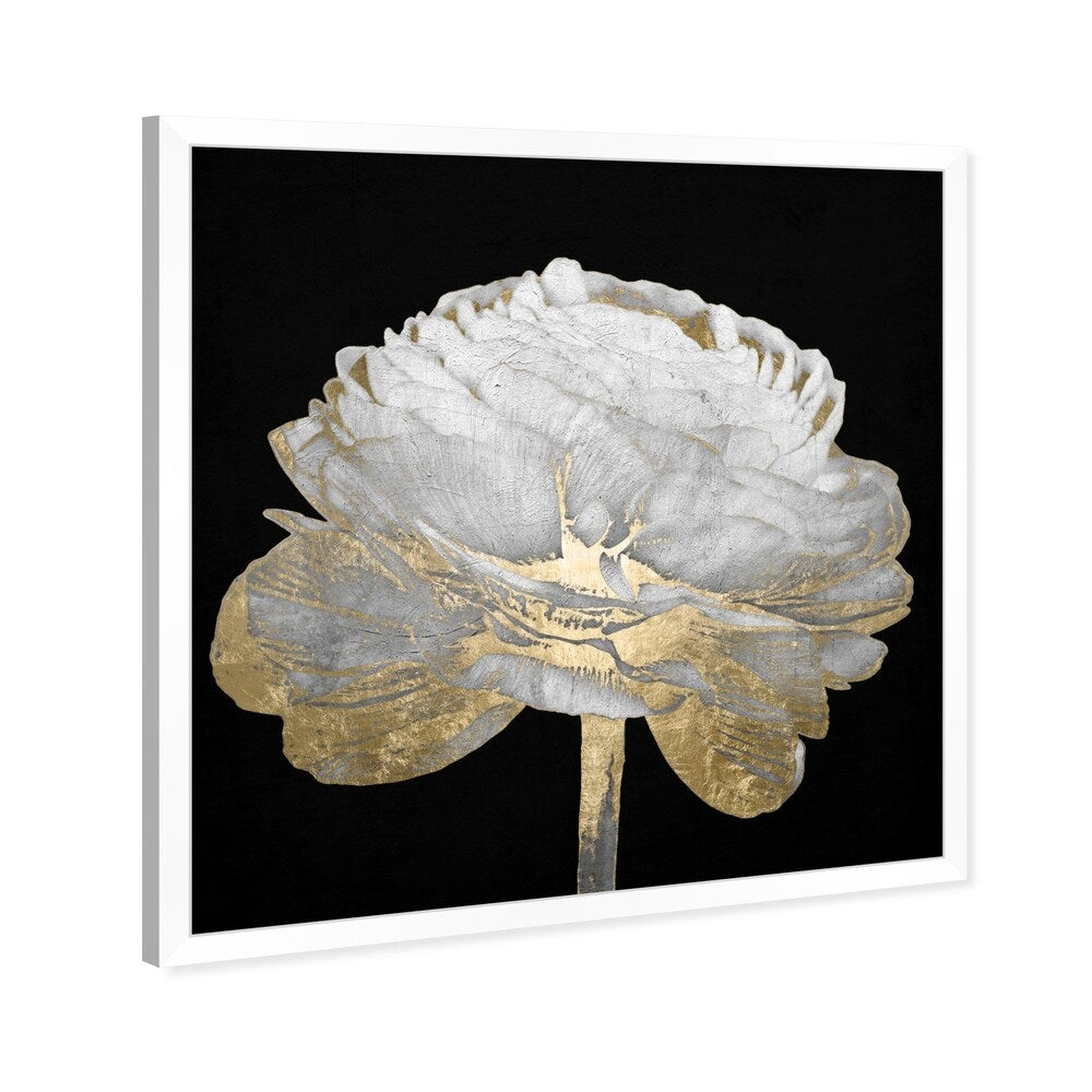 Oliver Gal 'Gold and Light Floral II' Floral Black/ Gold Framed Wall Art Print