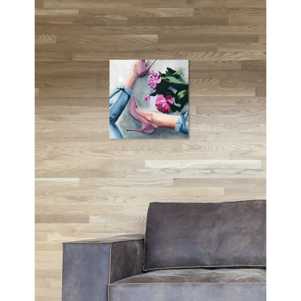 Oliver Gal 'Jeans and Heels' Fashion and Glam Wall Art Canvas Print - Pink, Blue
