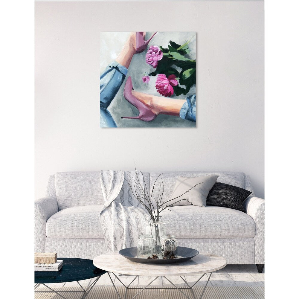 Oliver Gal 'Jeans and Heels' Fashion and Glam Wall Art Canvas Print - Pink, Blue