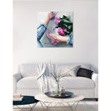 Oliver Gal 'Jeans and Heels' Fashion and Glam Wall Art Canvas Print - Pink, Blue