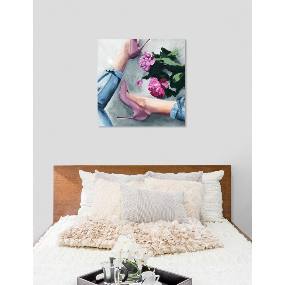 Oliver Gal 'Jeans and Heels' Fashion and Glam Wall Art Canvas Print - Pink, Blue