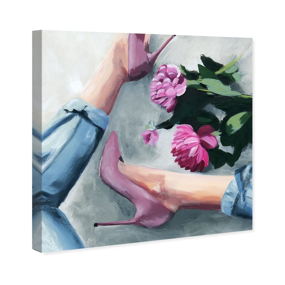 Oliver Gal 'Jeans and Heels' Fashion and Glam Wall Art Canvas Print - Pink, Blue