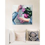 Oliver Gal 'Jeans and Heels' Fashion and Glam Wall Art Canvas Print - Pink, Blue