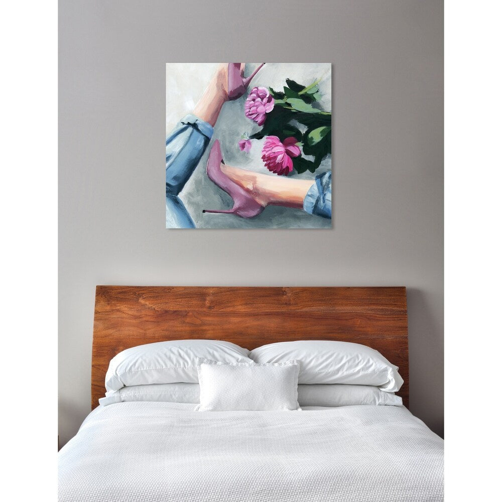 Oliver Gal 'Jeans and Heels' Fashion and Glam Wall Art Canvas Print - Pink, Blue