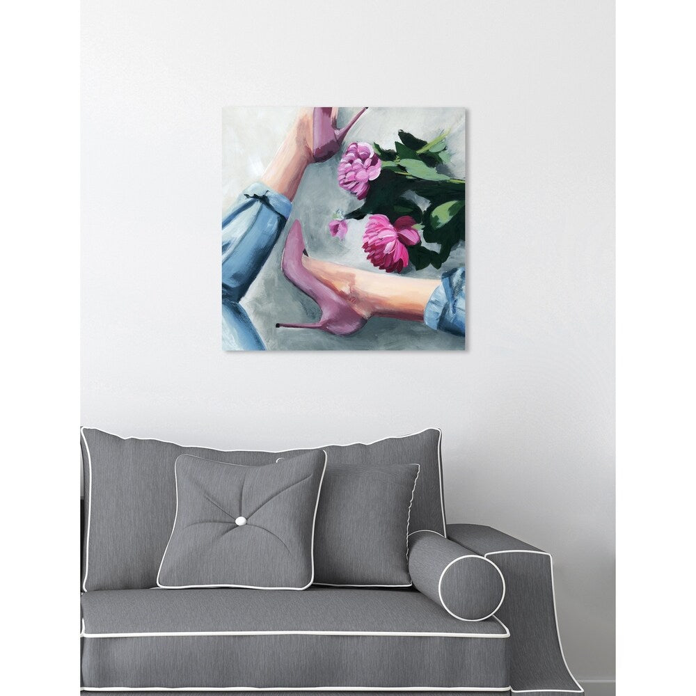 Oliver Gal 'Jeans and Heels' Fashion and Glam Wall Art Canvas Print - Pink, Blue