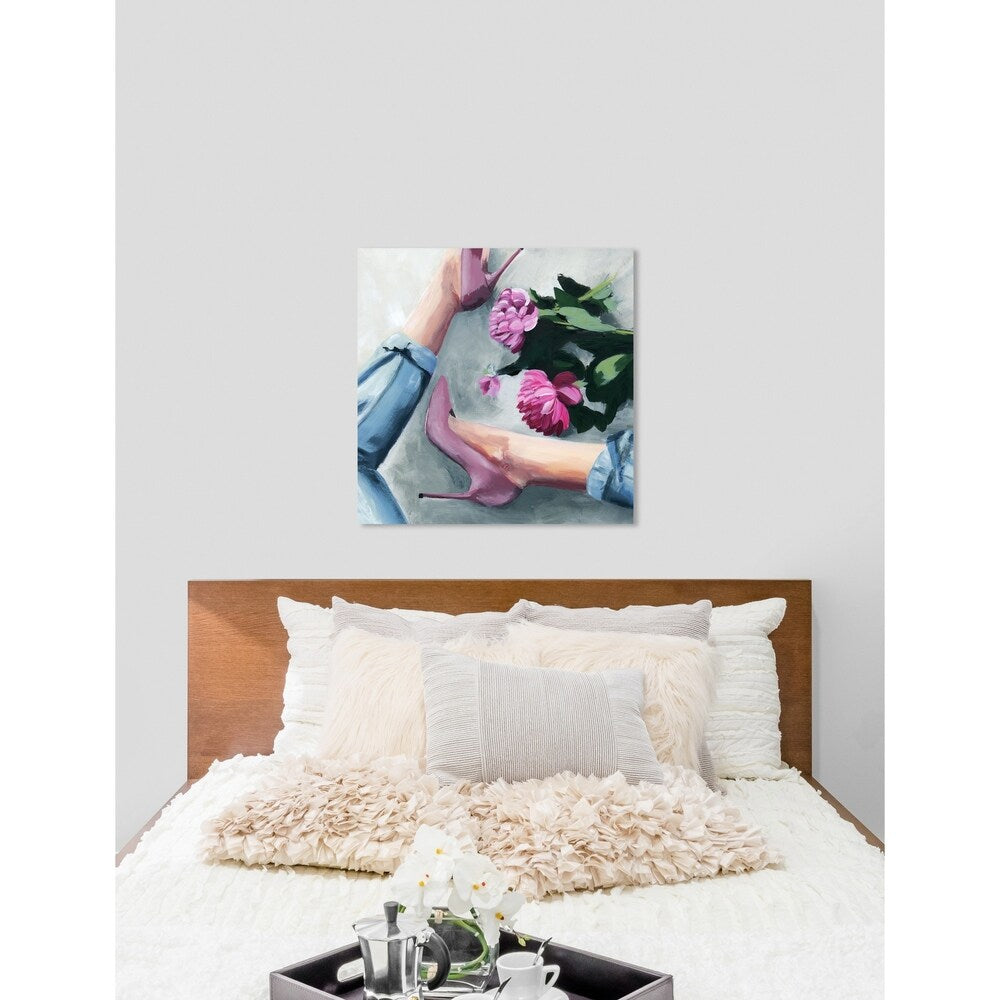 Oliver Gal 'Jeans and Heels' Fashion and Glam Wall Art Canvas Print - Pink, Blue