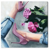 Oliver Gal 'Jeans and Heels' Fashion and Glam Wall Art Canvas Print - Pink, Blue