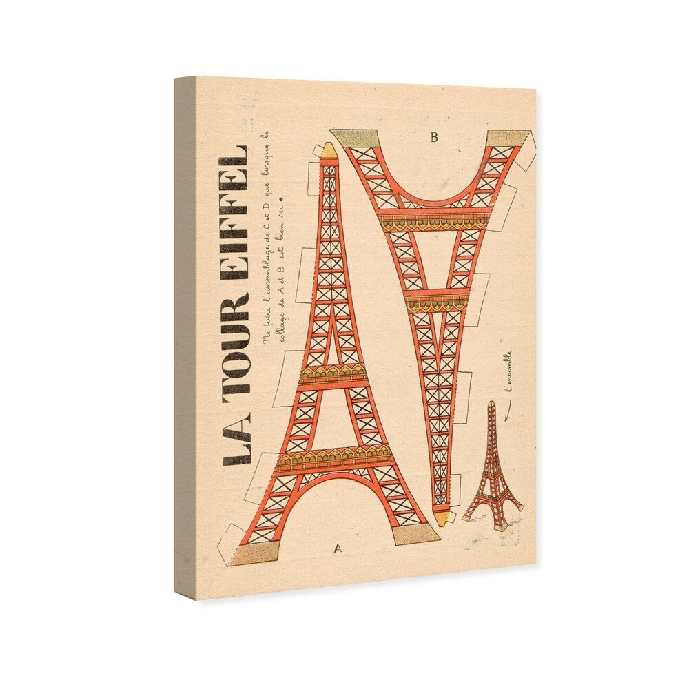 Oliver Gal 'La Tour Eiffel' Advertising Wall Art Canvas Print - Orange, Black