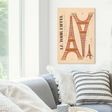 Oliver Gal 'La Tour Eiffel' Advertising Wall Art Canvas Print - Orange, Black
