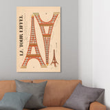 Oliver Gal 'La Tour Eiffel' Advertising Wall Art Canvas Print - Orange, Black