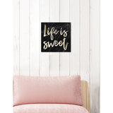 Oliver Gal 'Life is Sweet Black Marble' Typography and Quotes Wall Art Canvas Print - Black, White