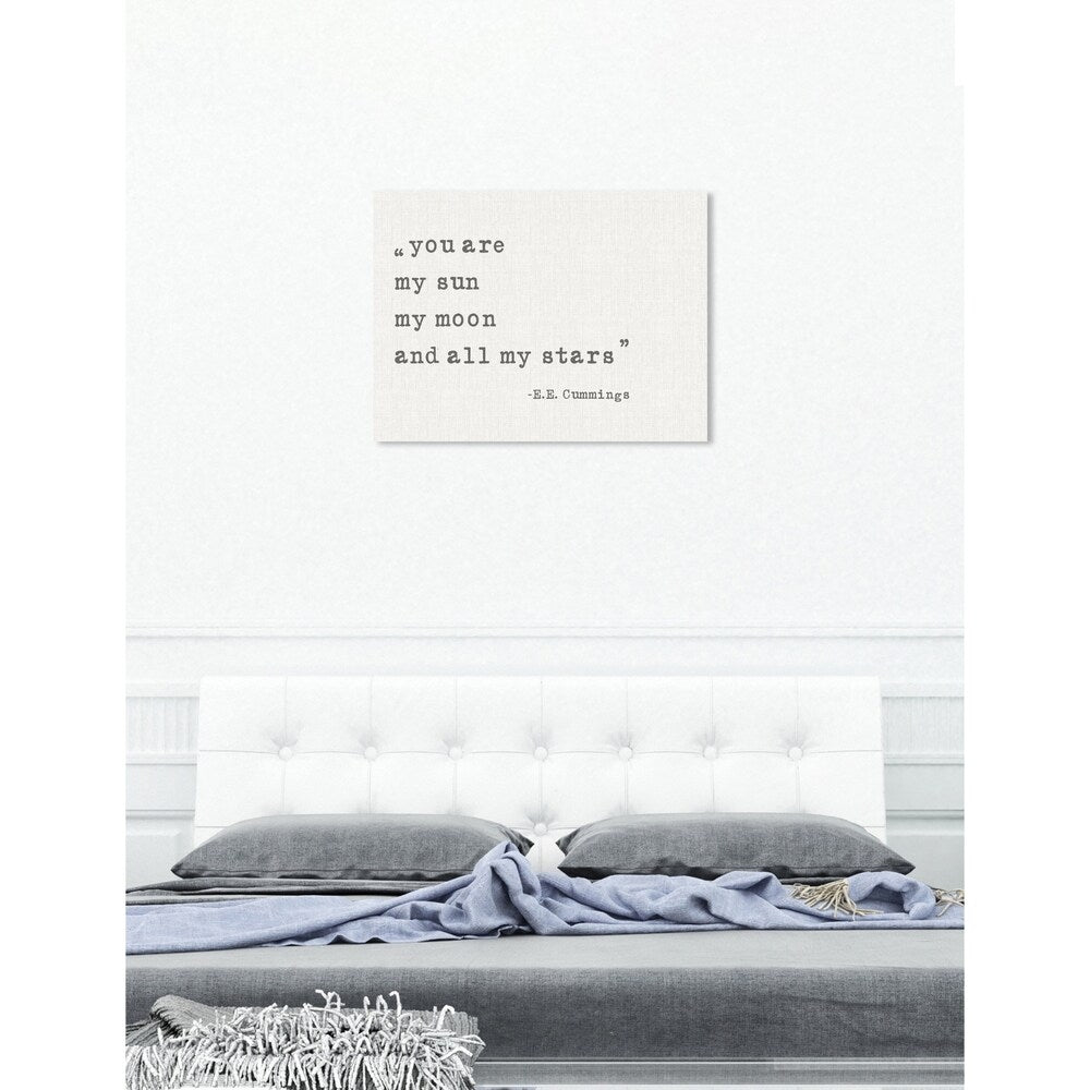 Oliver Gal 'My Sun My Moon' Typography and Quotes Wall Art Canvas Print - White