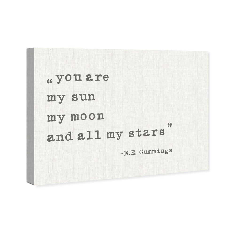 Oliver Gal 'My Sun My Moon' Typography and Quotes Wall Art Canvas Print - White