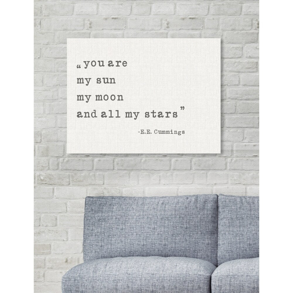 Oliver Gal 'My Sun My Moon' Typography and Quotes Wall Art Canvas Print - White