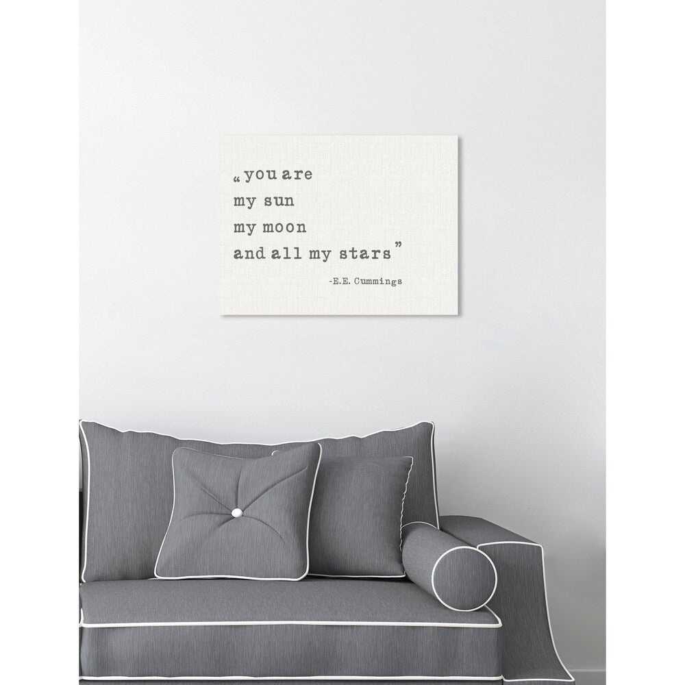 Oliver Gal 'My Sun My Moon' Typography and Quotes Wall Art Canvas Print - White