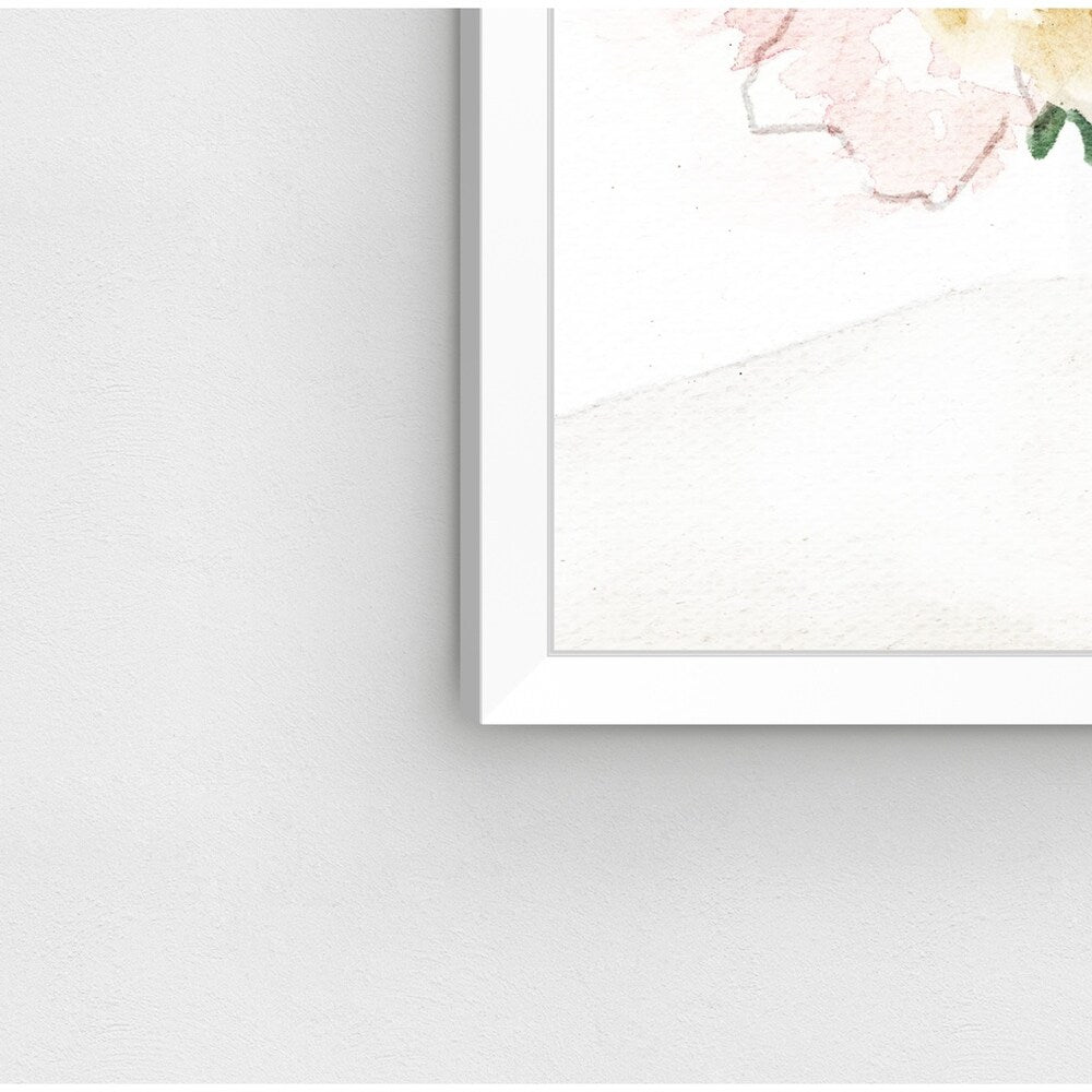 Oliver Gal 'Pastel Flowers Spring' Pink Floral Contemporary Framed Wall Art Print