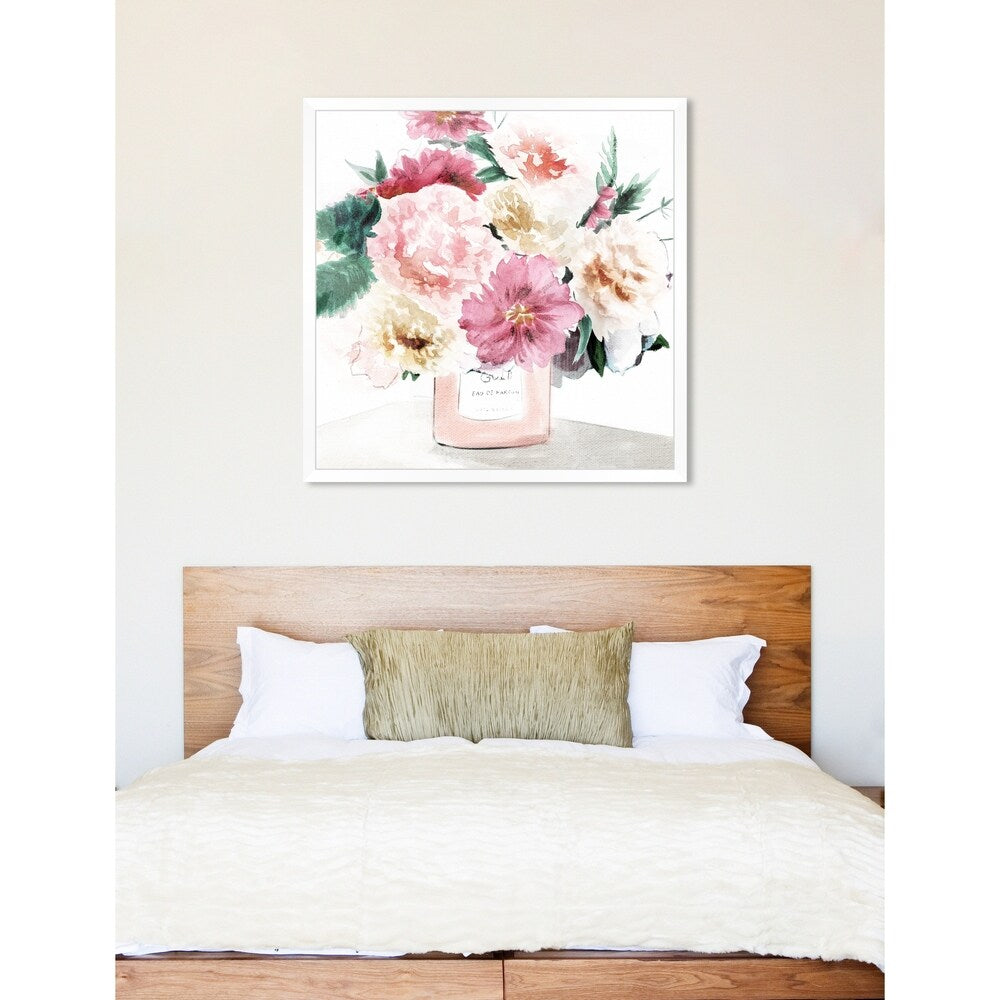 Oliver Gal 'Pastel Flowers Spring' Pink Floral Contemporary Framed Wall Art Print