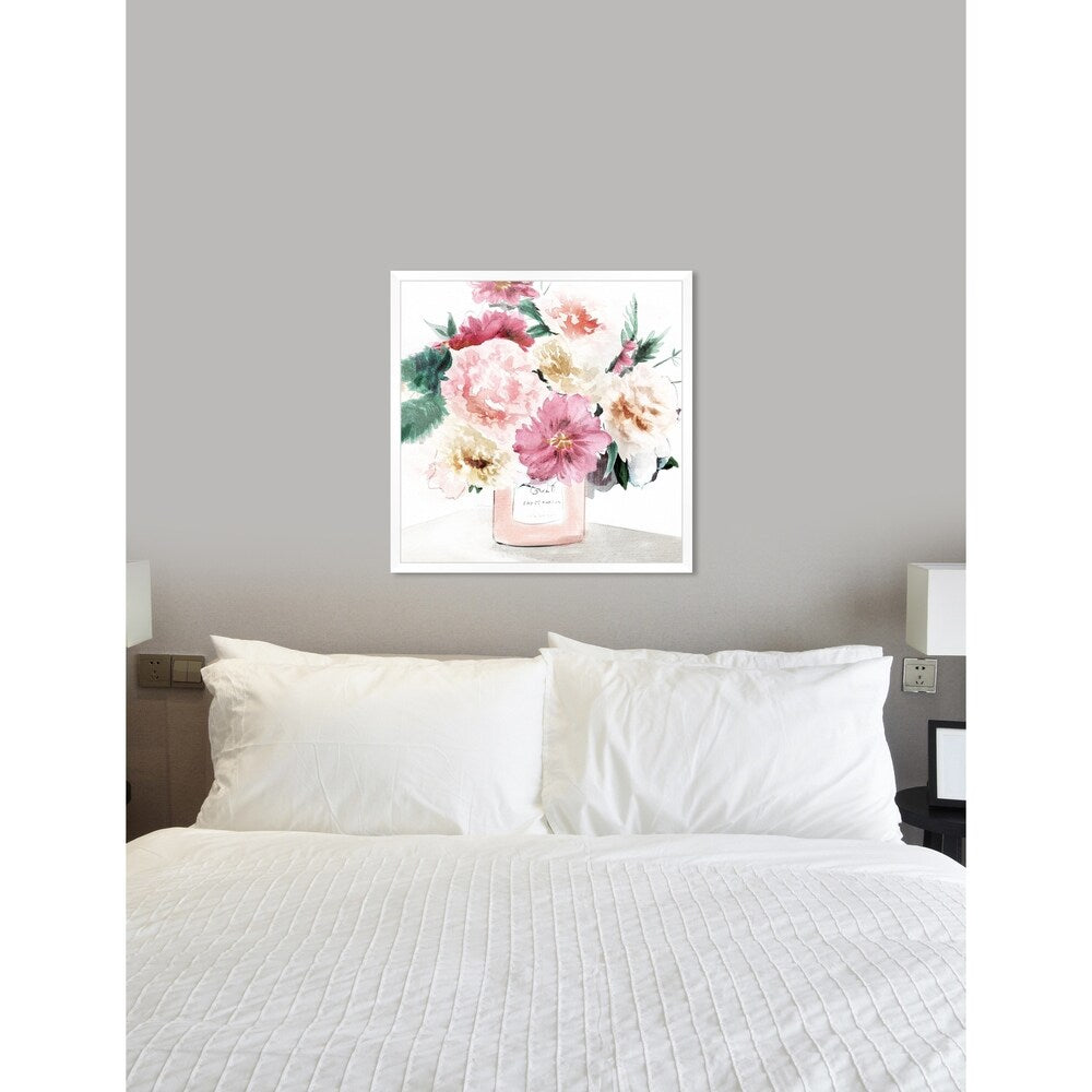 Oliver Gal 'Pastel Flowers Spring' Pink Floral Contemporary Framed Wall Art Print