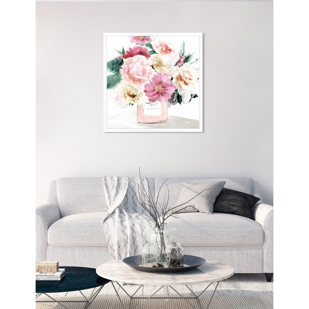 Oliver Gal 'Pastel Flowers Spring' Pink Floral Contemporary Framed Wall Art Print