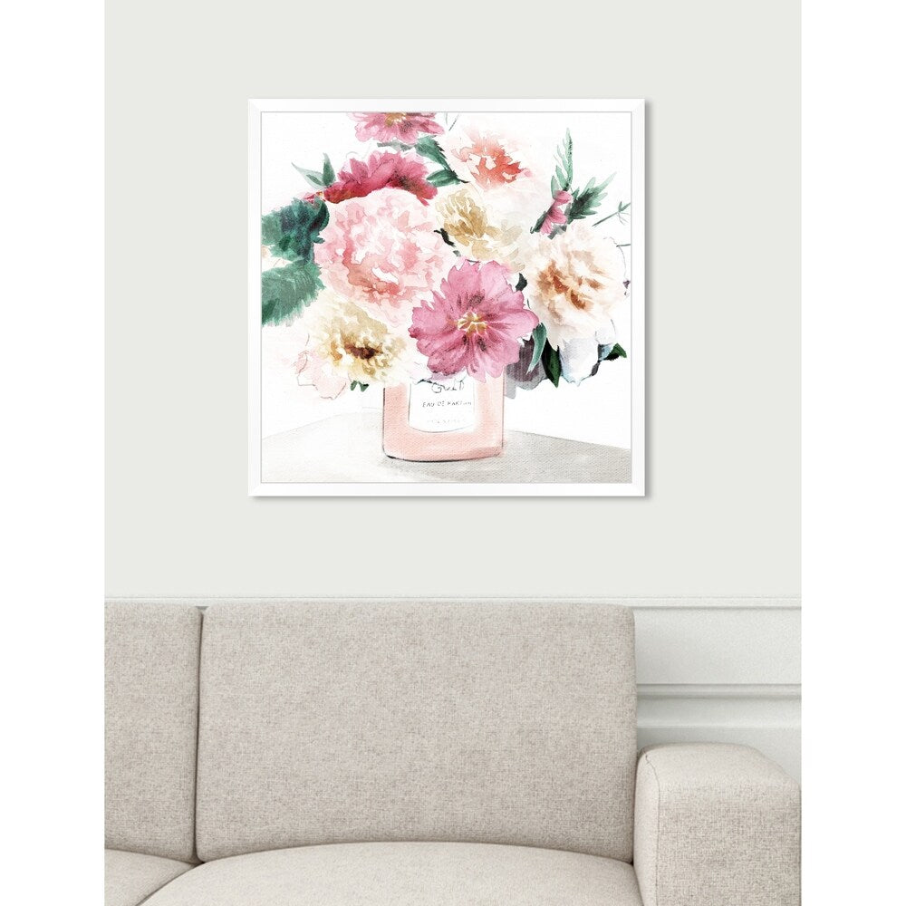 Oliver Gal 'Pastel Flowers Spring' Pink Floral Contemporary Framed Wall Art Print