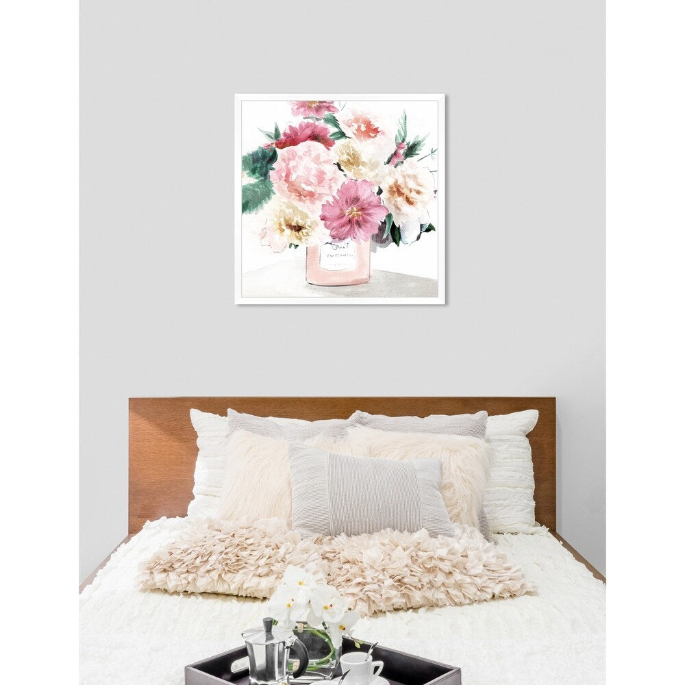 Oliver Gal 'Pastel Flowers Spring' Pink Floral Contemporary Framed Wall Art Print