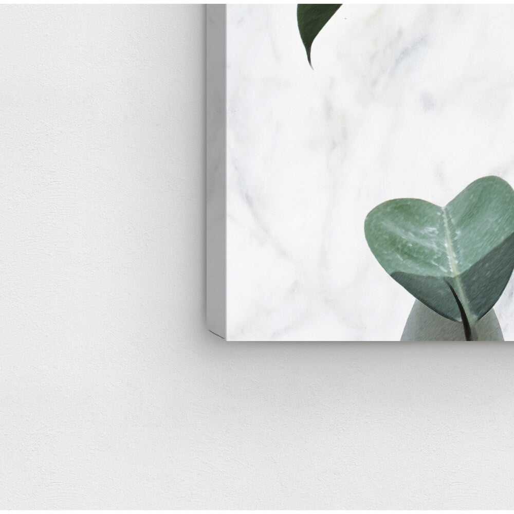 Oliver Gal 'Plant Life Marble' Floral and Botanical Wall Art Canvas Print - Green, White