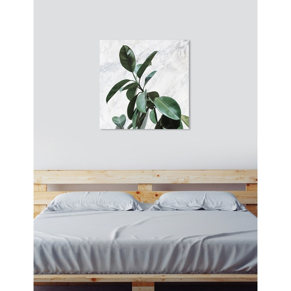 Oliver Gal 'Plant Life Marble' Floral and Botanical Wall Art Canvas Print - Green, White