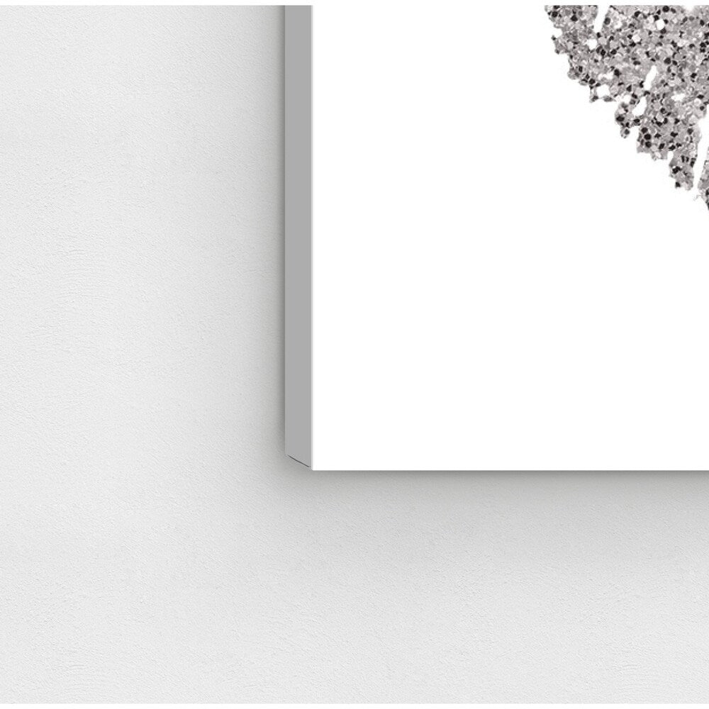 Oliver Gal 'Simple Kiss Opal Gray' Fashion and Glam Wall Art Canvas Print - Gray, White