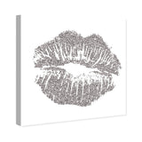 Oliver Gal 'Simple Kiss Opal Gray' Fashion and Glam Wall Art Canvas Print - Gray, White