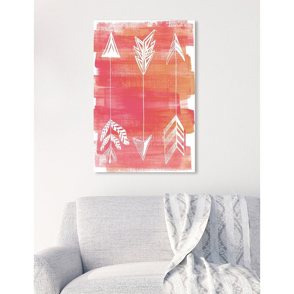 Oliver Gal 'Tribal Arrows Sun' Symbols and Objects Wall Art Canvas Print - Orange, White