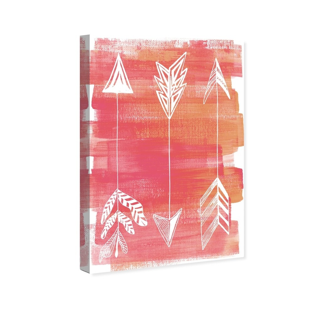 Oliver Gal 'Tribal Arrows Sun' Symbols and Objects Wall Art Canvas Print - Orange, White