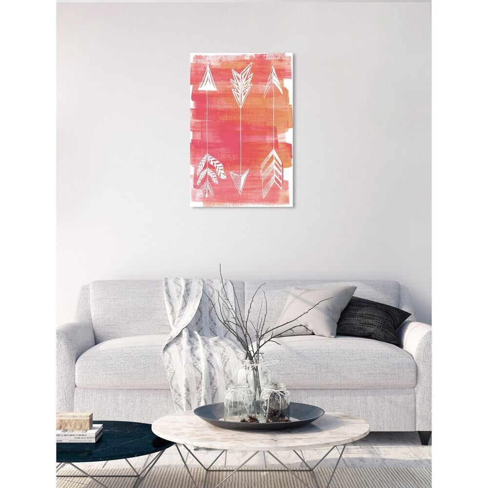 Oliver Gal 'Tribal Arrows Sun' Symbols and Objects Wall Art Canvas Print - Orange, White