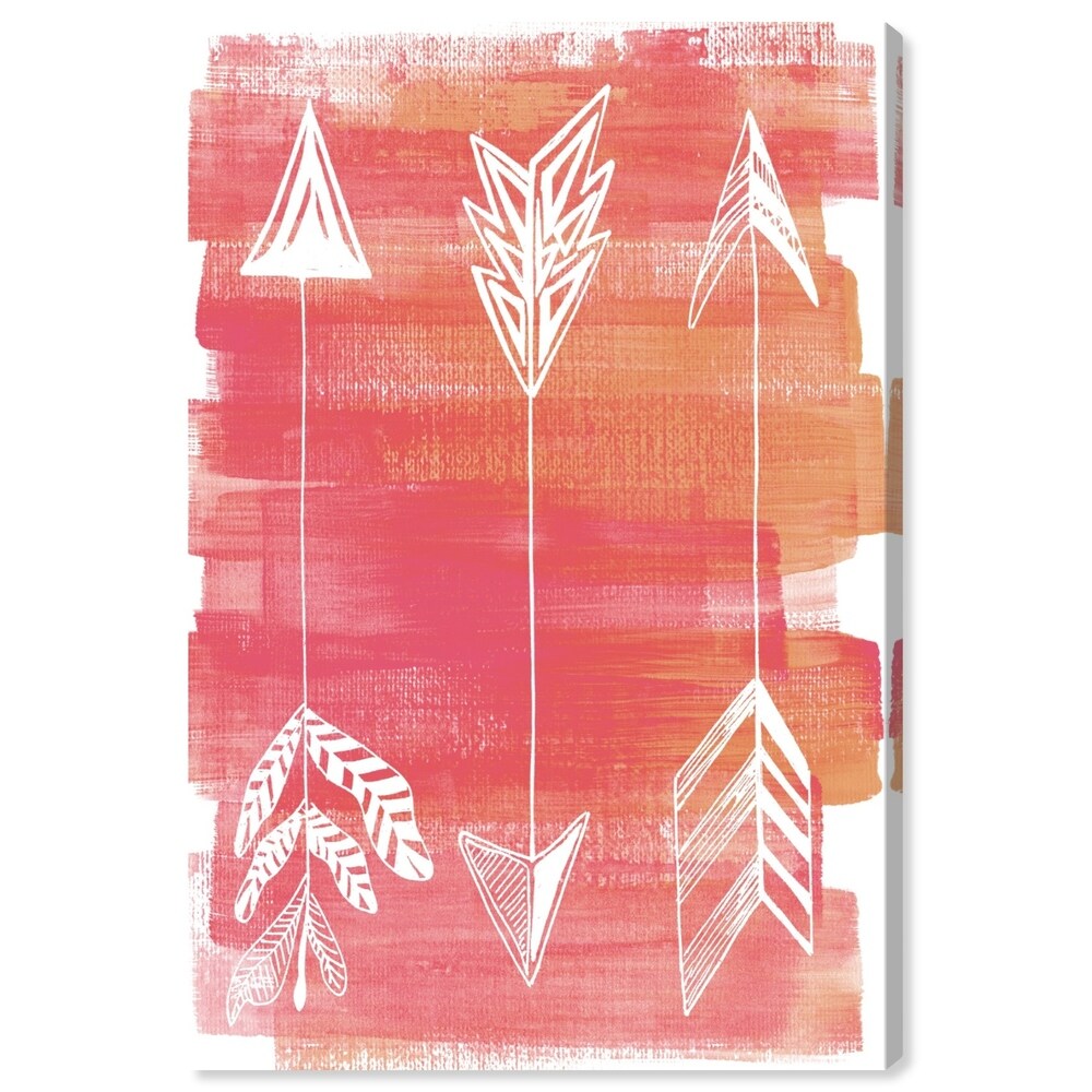Oliver Gal 'Tribal Arrows Sun' Symbols and Objects Wall Art Canvas Print - Orange, White