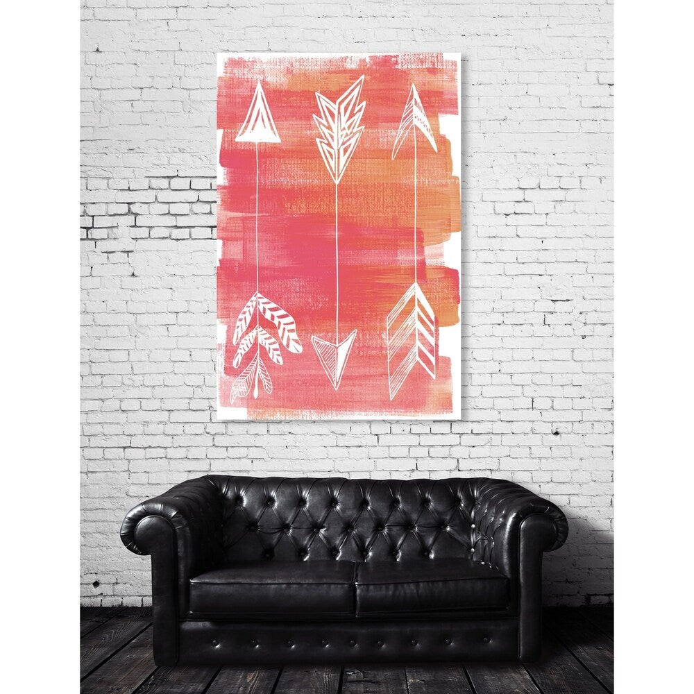 Oliver Gal 'Tribal Arrows Sun' Symbols and Objects Wall Art Canvas Print - Orange, White
