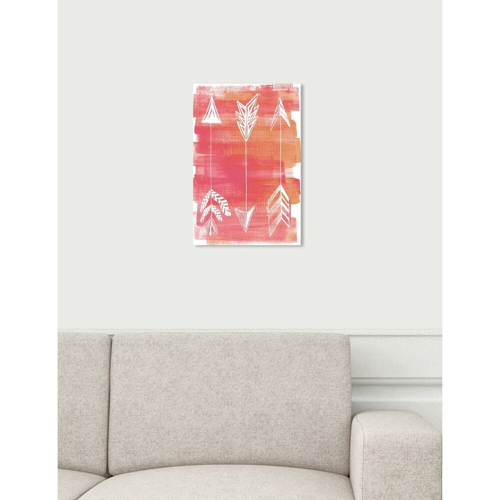 Oliver Gal 'Tribal Arrows Sun' Symbols and Objects Wall Art Canvas Print - Orange, White