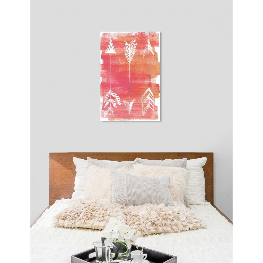 Oliver Gal 'Tribal Arrows Sun' Symbols and Objects Wall Art Canvas Print - Orange, White