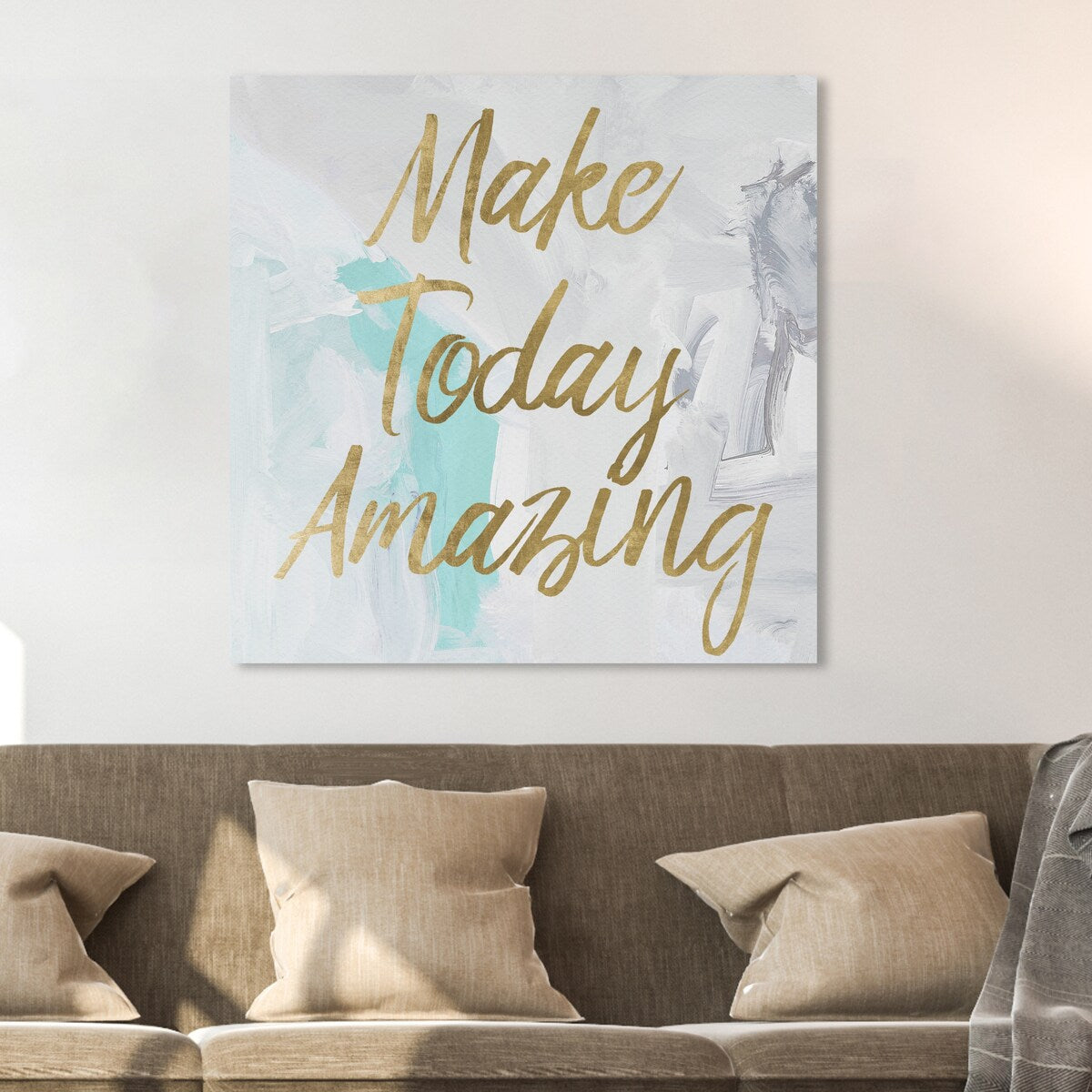 Oliver Gal Typography and Quotes Wall Art Canvas Prints 'Always Make it Amazing' Inspirational Quotes and Sayings - Gold, White
