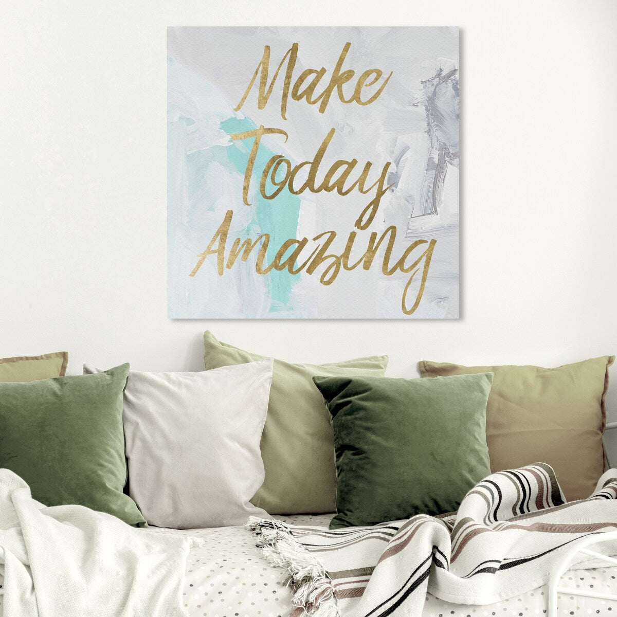 Oliver Gal Typography and Quotes Wall Art Canvas Prints 'Always Make it Amazing' Inspirational Quotes and Sayings - Gold, White