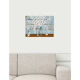 Oliver Gal 'White Blossom' Floral Blue Contemporary Wall Art Canvas Print