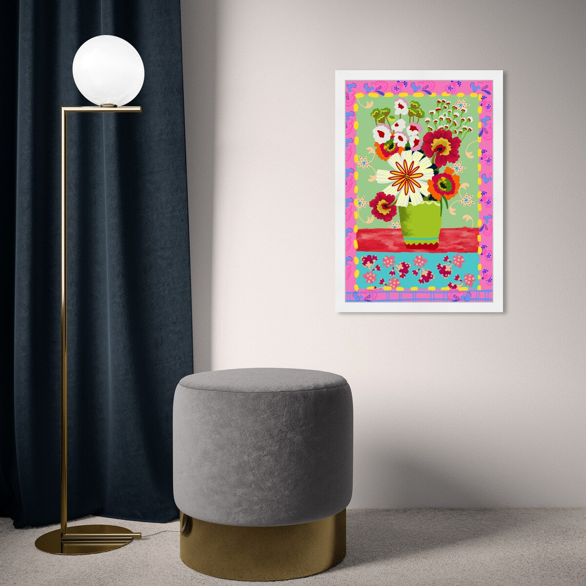 Oliver Gal 'Colorful Bright Flower Bouquet' Floral And Botanical Pink Wall Art Canvas Print