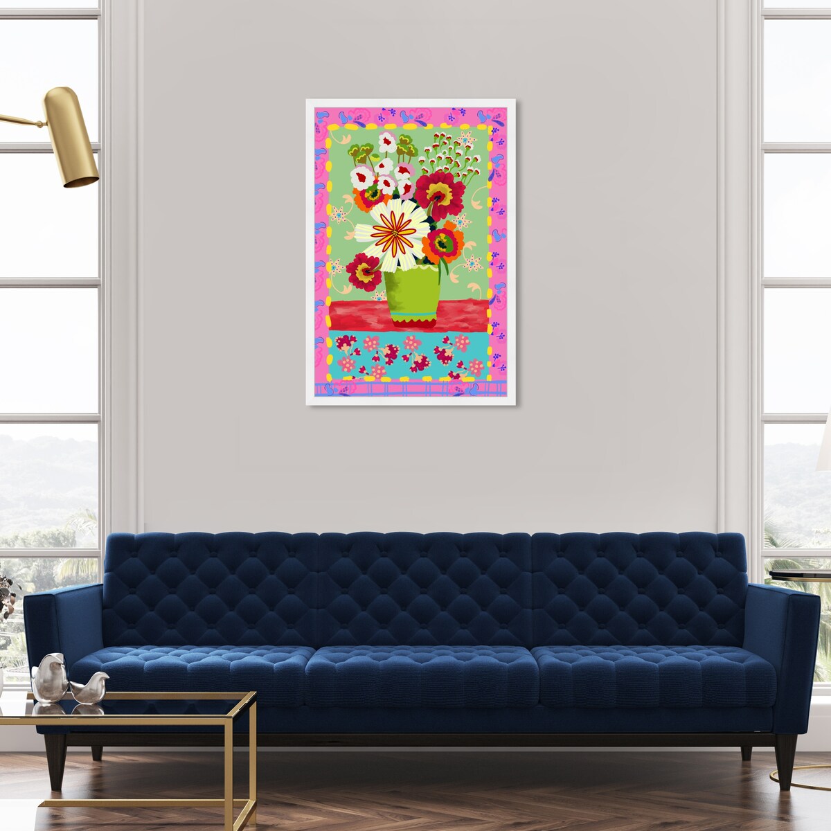 Oliver Gal 'Colorful Bright Flower Bouquet' Floral And Botanical Pink Wall Art Canvas Print