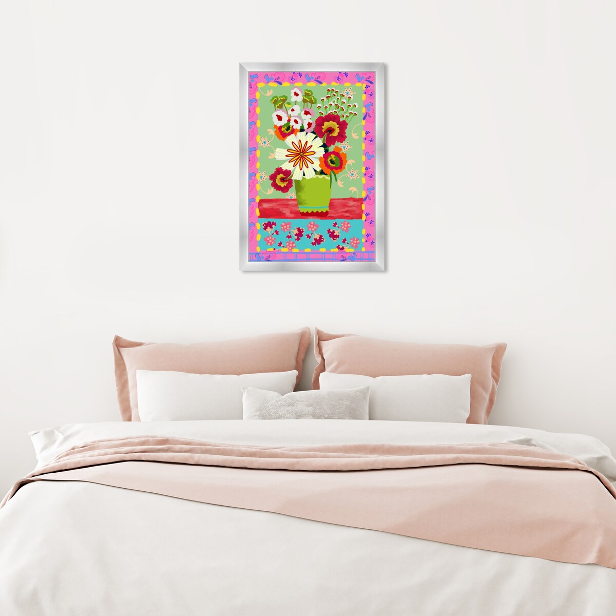 Oliver Gal 'Colorful Bright Flower Bouquet' Floral And Botanical Pink Wall Art Canvas Print