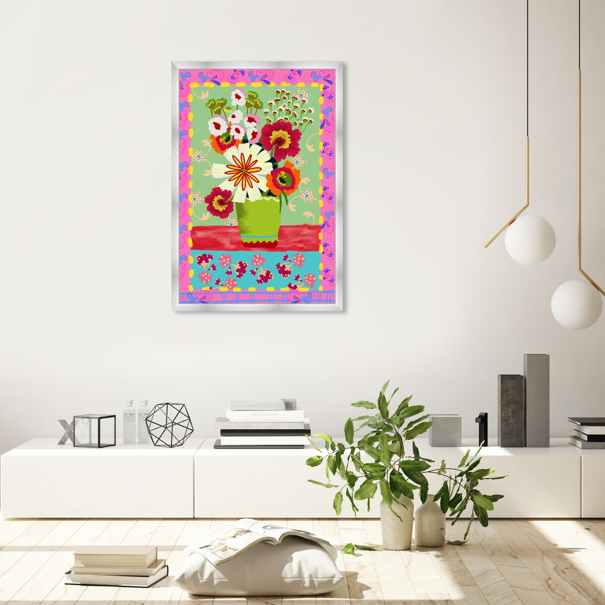 Oliver Gal 'Colorful Bright Flower Bouquet' Floral And Botanical Pink Wall Art Canvas Print