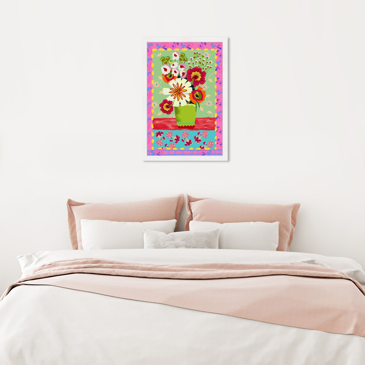 Oliver Gal 'Colorful Bright Flower Bouquet' Floral And Botanical Pink Wall Art Canvas Print