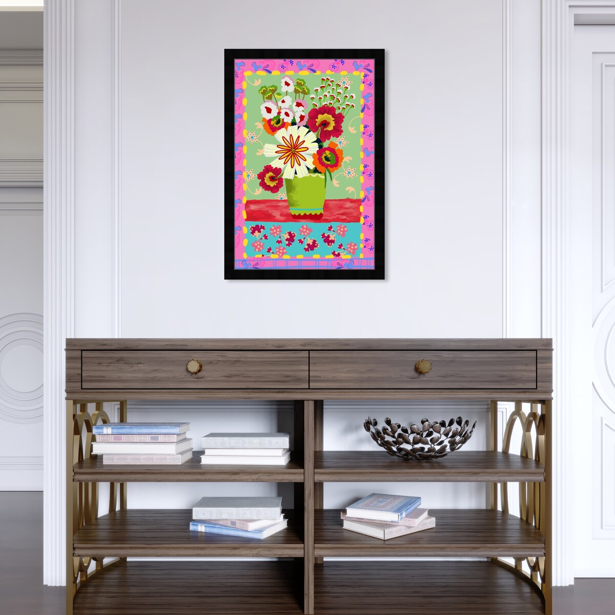 Oliver Gal 'Colorful Bright Flower Bouquet' Floral And Botanical Pink Wall Art Canvas Print