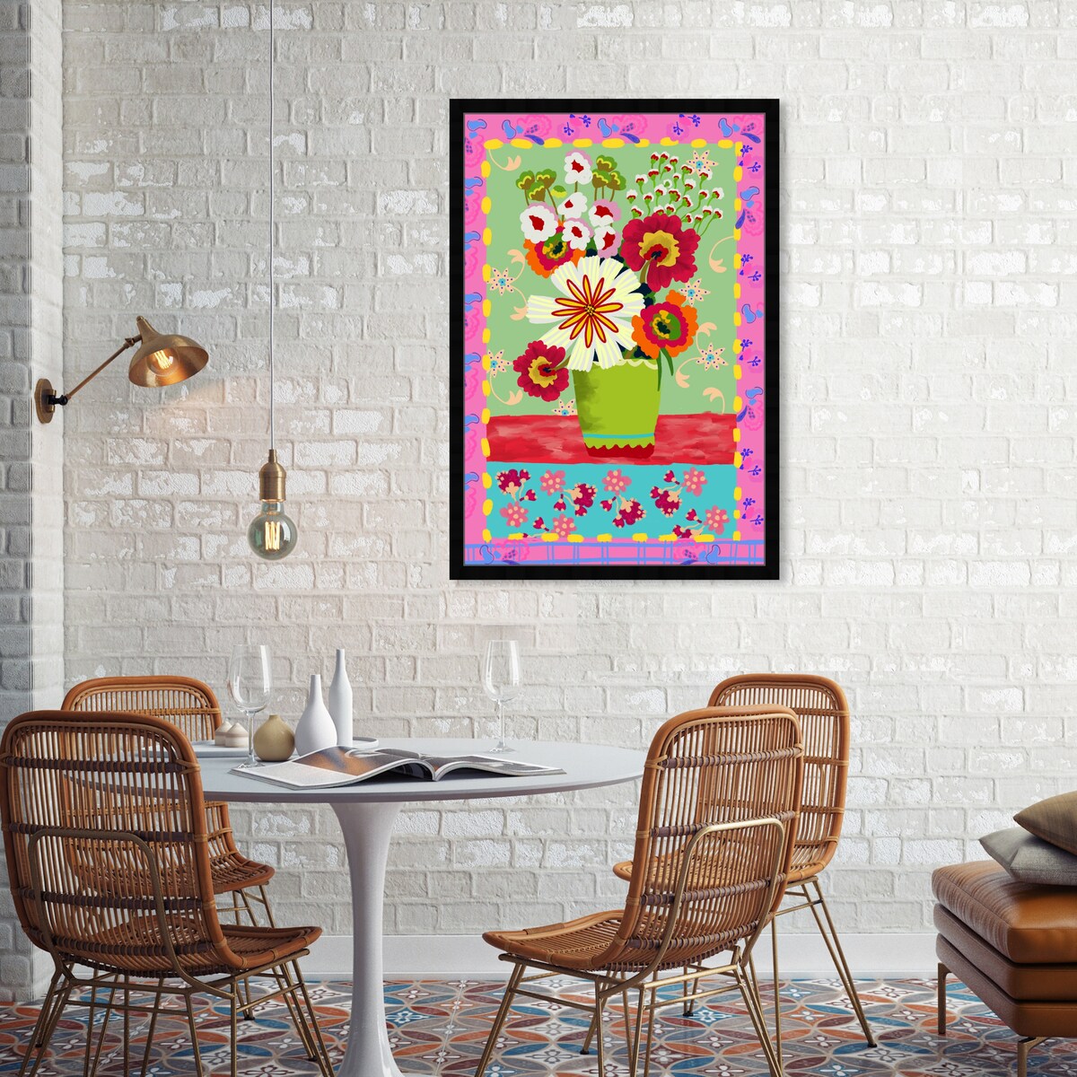 Oliver Gal 'Colorful Bright Flower Bouquet' Floral And Botanical Pink Wall Art Canvas Print