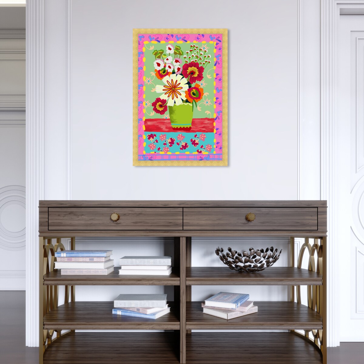 Oliver Gal 'Colorful Bright Flower Bouquet' Floral And Botanical Pink Wall Art Canvas Print