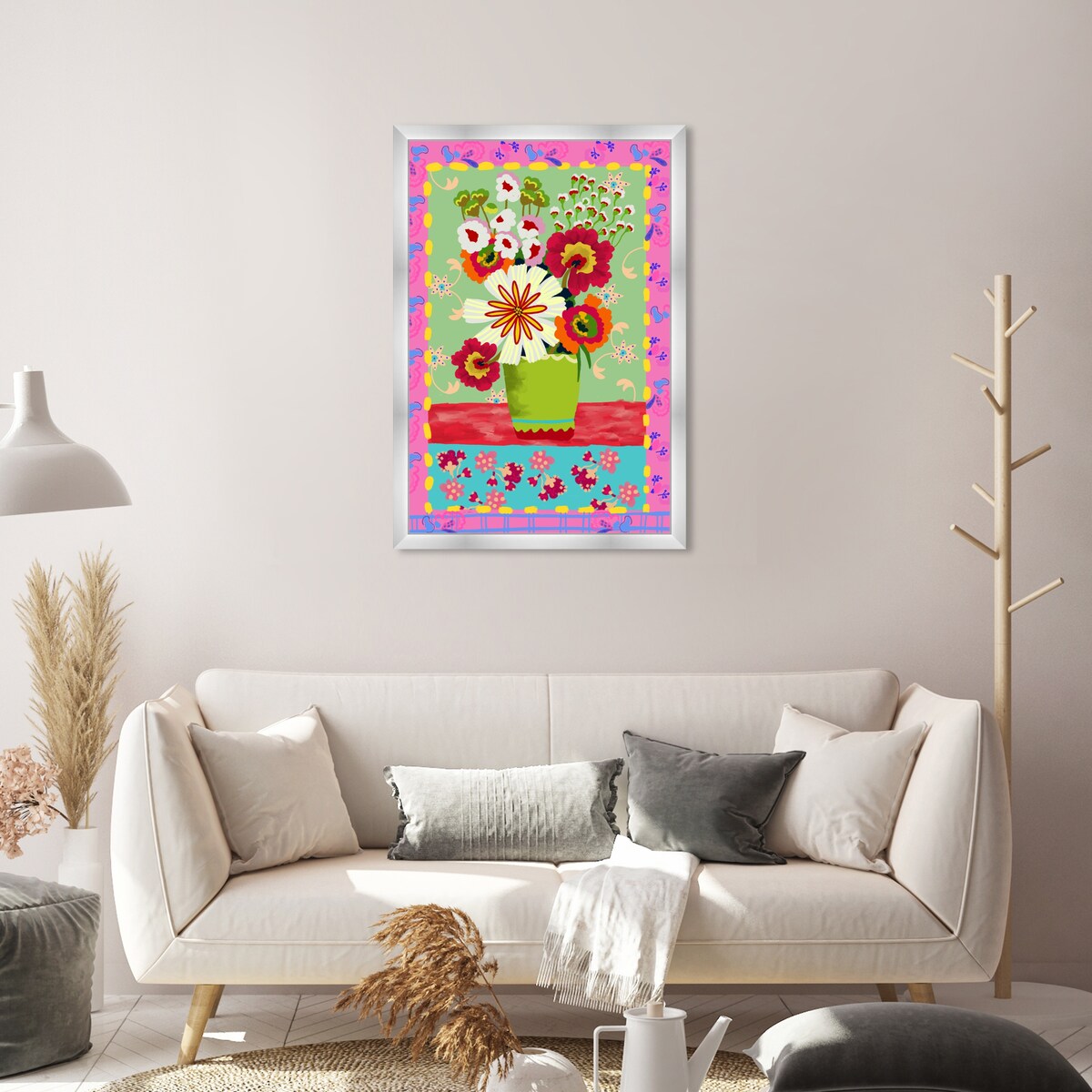 Oliver Gal 'Colorful Bright Flower Bouquet' Floral And Botanical Pink Wall Art Canvas Print